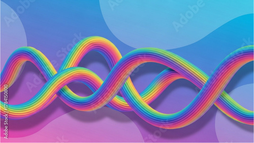 Abstract rainbow wave on a gradient background, vibrant and colorful visual