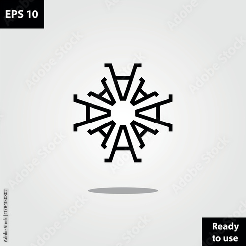 Geometric Letter A Abstract Rotating Windmill Logo