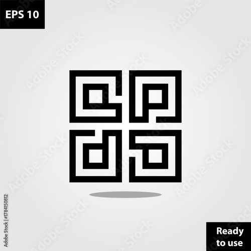 Modern Quadrant P Letter Logo Template