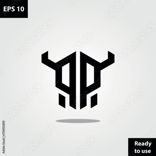 Modern Geometric Viking Skull Logo Design Vector