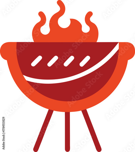 Stylized illustration of barbecue ribs icon on a white background