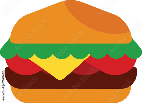 Delicious steak sandwich icon with fresh ingredients on a clean white background