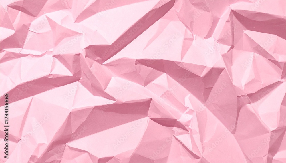 Naklejka premium Crumpled Pink Paper Texture Background - Abstract Wrinkled Surface for Design and Art