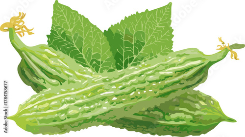 Teaching Nutrition Through Vector Art: Lessons from Bitter Melon Illustrations for Artistic Development and Healthy Habits
