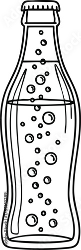 Refreshing Drink Bottle Illustration with Bubbles