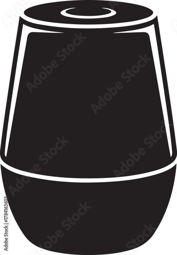 Black silhouette of an aroma diffuser isolated on white background