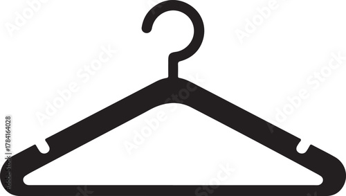 Black and white vector illustration of a hanger isolated on white background