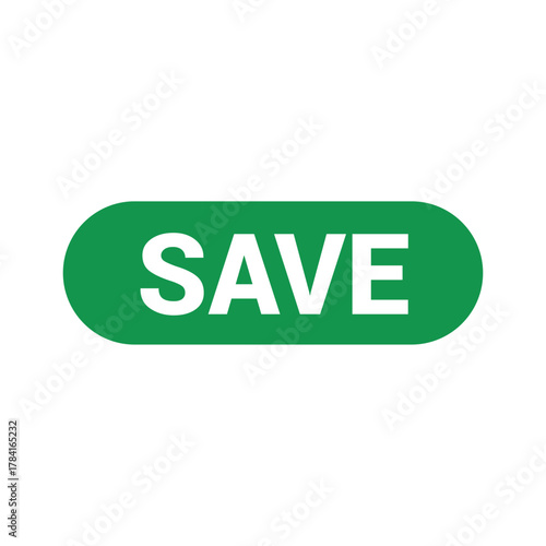 A green rectangle save with white text