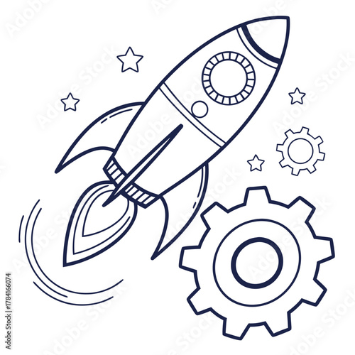 Rocket launch for space exploration themes