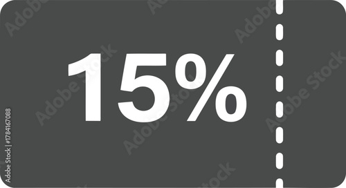 Discount coupon offer 15 percent off sale promotion retail advertising graphic design element vector