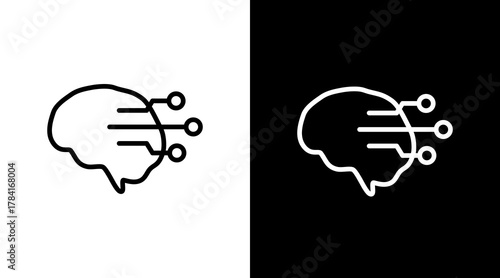 Artificial Intelligence  White Icon Set Design
