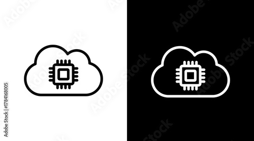 Cloud Computing  White Icon Set Design