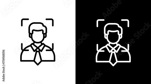 Face Detection  White Icon Set Design