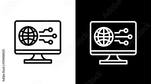 Artificial Intelligence  White Icon Set Design