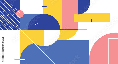 Flat Abstract Geometric Vector Background Modern Minimal Shapes
