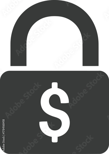 Secure financial investment protection secure lock symbol money growth safety concept icon vector
