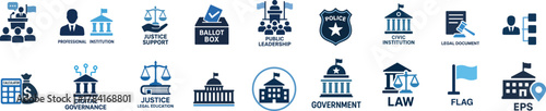 Government and Justice Icon Set