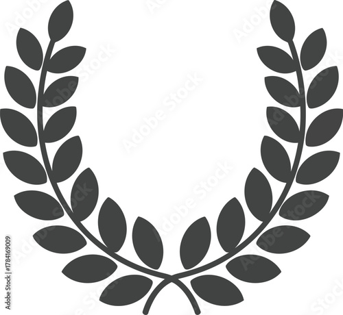 Elegant laurel wreath emblem symbol of victory achievement success award recognition vector