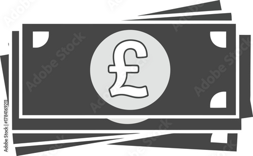 British pound sterling banknotes icon symbol finance money currency concept vector