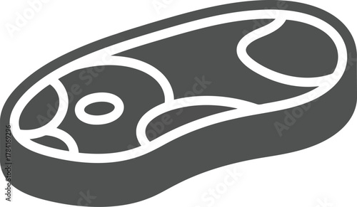 Raw steak cut icon graphic isolated food meat protein ingredient ingredient slice vector