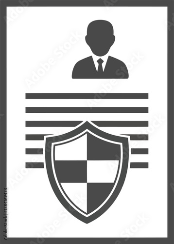 Secure protection insurance policy document shield icon business security safety personal data protection concept vector