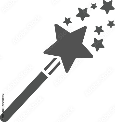 Magical star wand sparkle trail enchantment fantasy fairy tale celebration wish concept vector