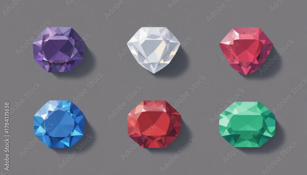 Naklejka premium set of diamond gemstones