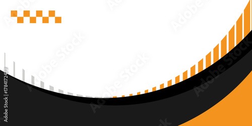 Abstract yellow black white background. Sporty design in flowing wave style. Illustration for sports, athletics, training, workout, football