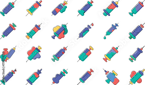 Hospital, Clinic, Doctor, DNA, Pharmacy, Ambulance, Microscope, Medicine, Stethoscope, Syringe, First Aid, Blood Donation, Heartbeat, Laboratory, and Health Equipment Flat Design for Apps, Websites, a