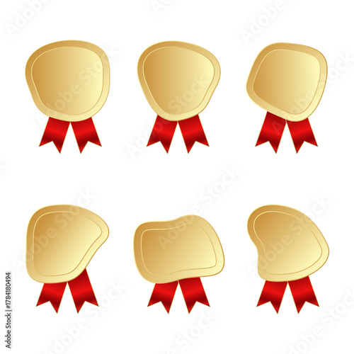 Best selling label, gold badge and golden laurel wreath for labeling. For premium quality products and use on your product labels. Vector illustration.