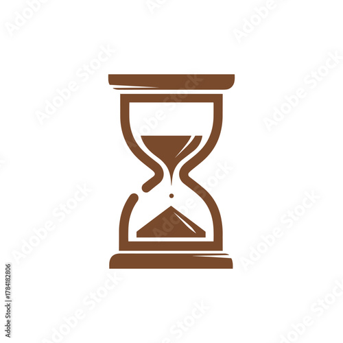 A simple brown hourglass icon symbolizing the passage of time and measurement.