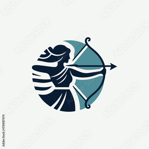 Artemis Archer Olympian Goddess Logo