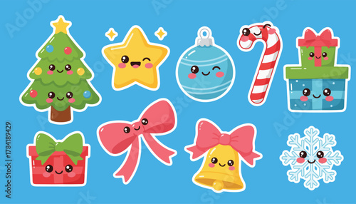 Kawaii Christmas Sticker Pack, Cute Festive Decorations
