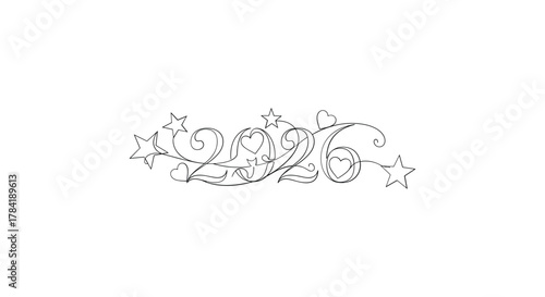 Elegant vintage ornamental flourish with swirling lines and floral elements