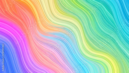 Vibrant Rainbow Swirl Background with Soft Pastel Colors.