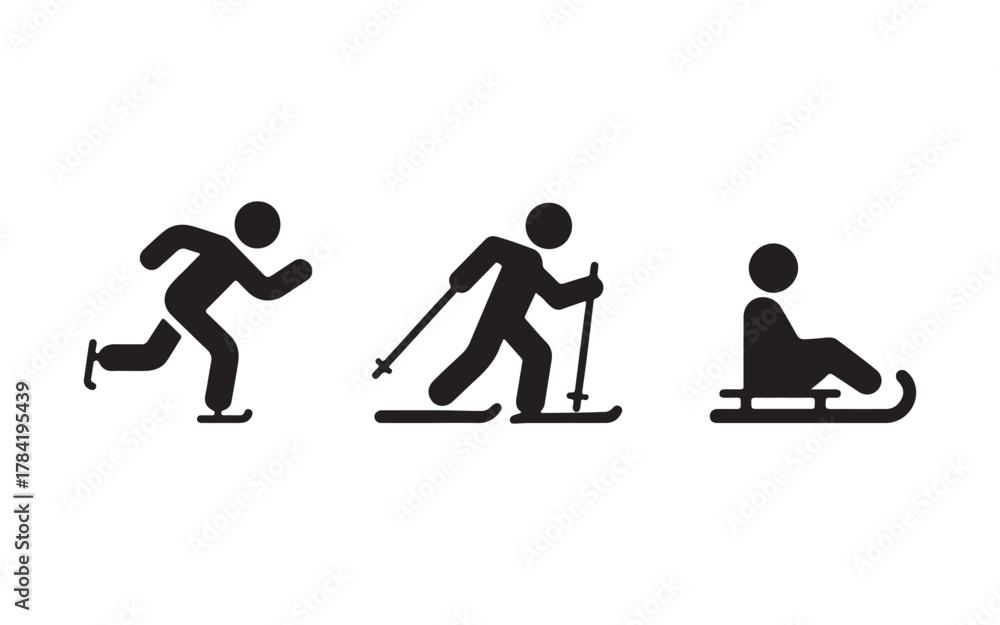 Fototapeta premium Winter sports icons set