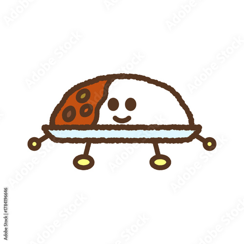 手書き風のキャラクター単品アイコンイラスト　カレー