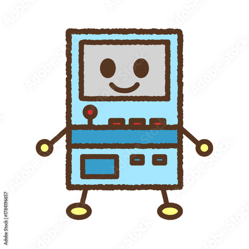 手書き風のキャラクター単品アイコンイラスト　ゲーム筐体