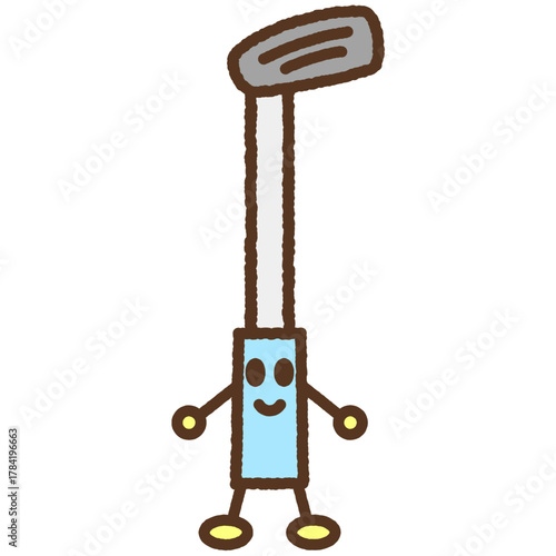 手書き風のキャラクター単品アイコンイラスト　ゴルフクラブ