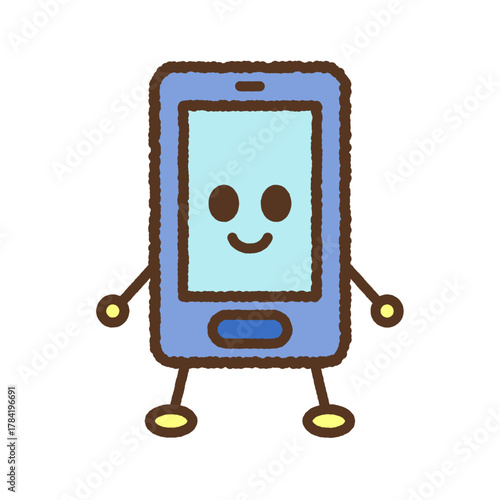 手書き風のキャラクター単品アイコンイラスト　スマートフォン