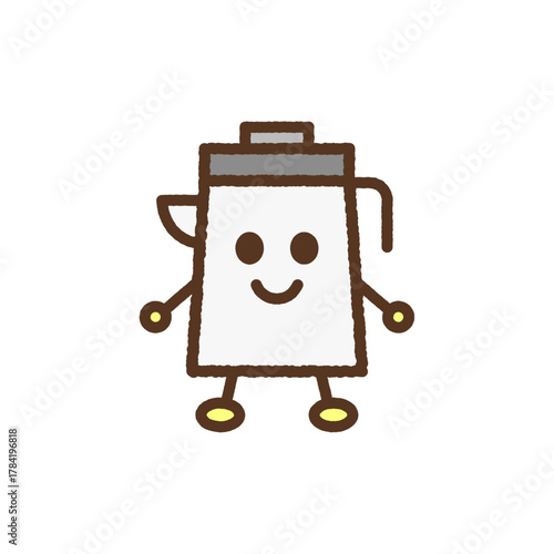 手書き風のキャラクター単品アイコンイラスト　ポット