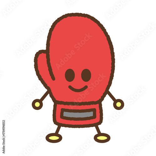 手書き風のキャラクター単品アイコンイラスト　ボクシンググローブ