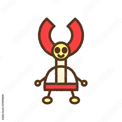 手書き風のキャラクター単品アイコンイラスト　マジックハンド