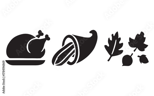 Thanksgiving day icon set
