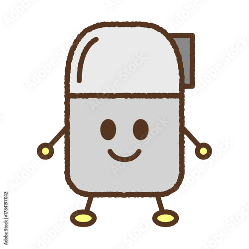 手書き風のキャラクター単品アイコンイラスト　水筒