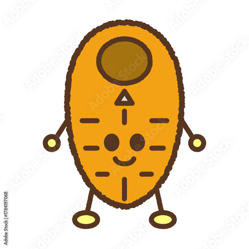手書き風のキャラクター単品アイコンイラスト　寝袋