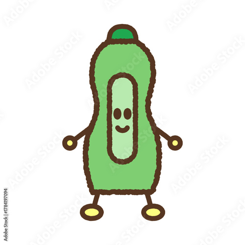 手書き風のキャラクター単品アイコンイラスト　洗剤