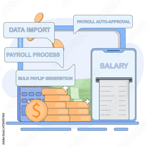 Illustration of global payroll system by region