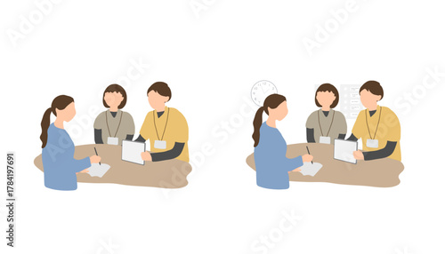 児童発達支援センターでのアセスメント更新と保護者面談の様子