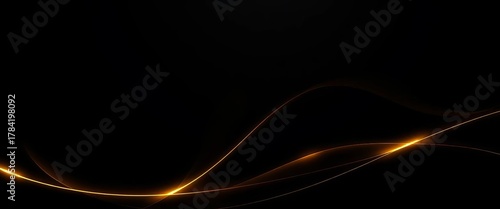 Elegant gold line abstract on black background,  design,  elegant